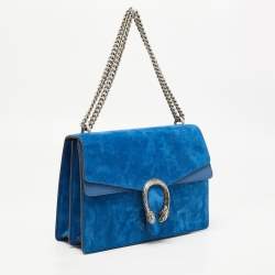 Gucci Blue Suede And Leather Medium Dionysus Shoulder Bag