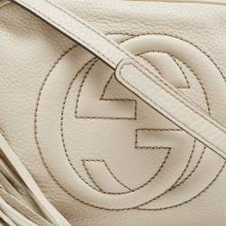Gucci Off White Leather Small Soho Disco Shoulder Bag