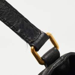 Pre Owned Gucci Black GG Canvas and Leather Jockey Tote