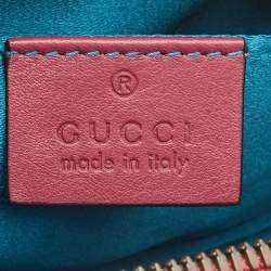 Pre Owned Gucci Fuchsia Matelassé Velvet GG Marmont Belt Bag