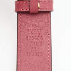 Pre Owned Gucci Fuchsia Matelassé Velvet GG Marmont Belt Bag