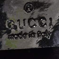 Pre Owned Gucci Black GG Canvas and Patent Leather Small Abbey Boston Bag