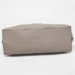 Pre Owned Gucci Grey Leather Large Bamboo Daily Top Handle Bag