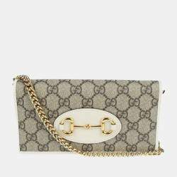 Gucci 1955 Horsebit Shoulder Bag Small White in Leather with Gold-tone - US