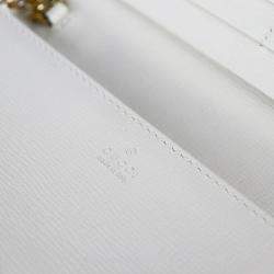 Gucci White/Beige GG Canvas and Leather Horsebit 1955 Wallet on Chain