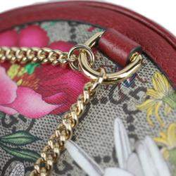 Pre Owned Gucci Red GG Supreme Canvas and Leather Floral Ophidia Backpack