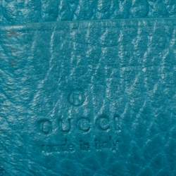 Gucci Blue Leather Swing Zip Around Wallet
