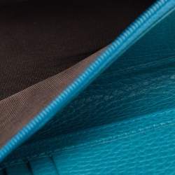 Gucci Blue Leather Swing Zip Around Wallet