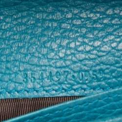 Gucci Blue Leather Swing Zip Around Wallet