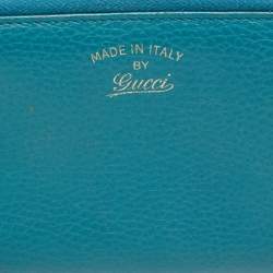 Gucci Blue Leather Swing Zip Around Wallet