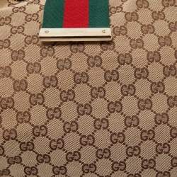 Pre Owned Gucci Beige GG Canvas Ladies Web Hobo