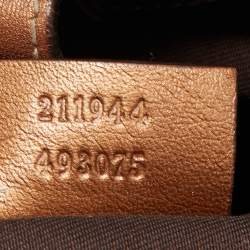 Pre Owned Gucci Bronze/Beige GG Canvas and Leather Medium Sukey Tote
