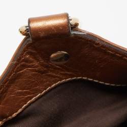 Pre Owned Gucci Bronze/Beige GG Canvas and Leather Medium Sukey Tote