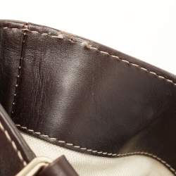 Pre Owned Gucci Brown/Beige GG Canvas and Leather Medium Mayfair Web Tote