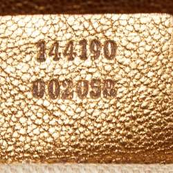 Pre Owned Gucci Gold Embossed Leather Pelham Runway Flap Bag