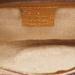 Pre Owned Gucci Gold Embossed Leather Pelham Runway Flap Bag