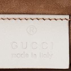 Pre Owned Gucci White Leather Mini Web Sylvie Top Handle Bag