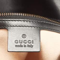 Pre Owned Gucci Black Matelassé Leather Small GG Marmont Shoulder Bag