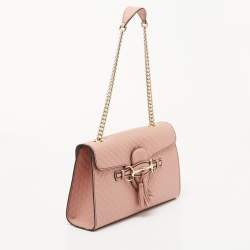 Gucci Pink Microguccissima Leather Medium Emily Chain Shoulder Bag