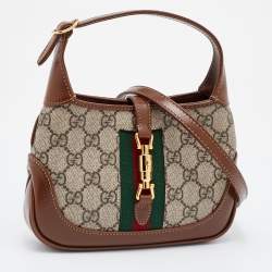 Gucci Beige/Tan GG Supreme Canvas and Leather Mini 1961 Jackie Shoulder Bag