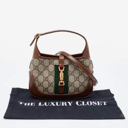 Gucci Beige/Tan GG Supreme Canvas and Leather Mini 1961 Jackie Shoulder Bag