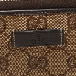 Gucci Beige GG Canvas and Leather Zip Around Continental Wallet