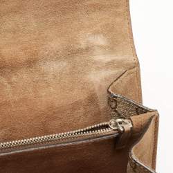 Pre Owned Gucci Beige GG Supreme Canvas and Suede Small Dionysus Shoulder Bag