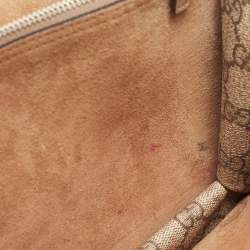 Pre Owned Gucci Beige GG Supreme Canvas and Suede Small Dionysus Shoulder Bag