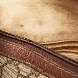 Pre Owned Gucci Brown/Beige GG Canvas Medium Vintage Web Boston Bag