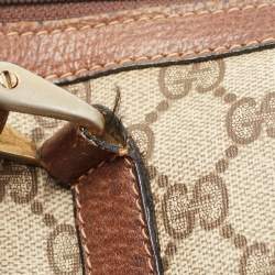 Pre Owned Gucci Brown/Beige GG Canvas Medium Vintage Web Boston Bag