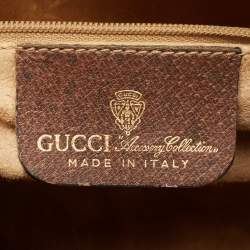 Pre Owned Gucci Brown/Beige GG Canvas Medium Vintage Web Boston Bag