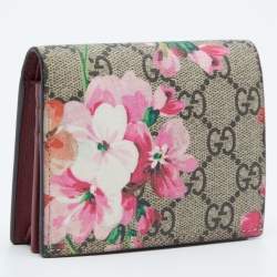 Gucci Multicolor GG Supreme Blooms Canvas Card Case