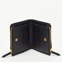Gucci Black Leather GG Marmont Zip Bifold Wallet
