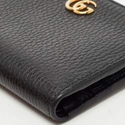 Gucci Black Leather GG Marmont Zip Bifold Wallet