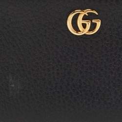 Gucci Black Leather GG Marmont Zip Bifold Wallet