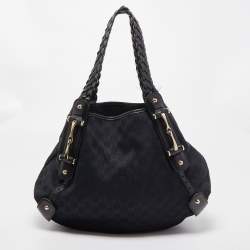 Pre Owned Gucci Black GG Canvas Pelham Shoulder Bag