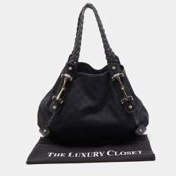 Pre Owned Gucci Black GG Canvas Pelham Shoulder Bag