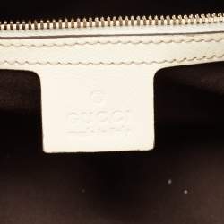 Pre Owned Gucci Beige/White GG Canvas and Leather Wave Boston Bag