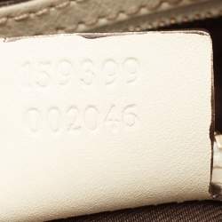 Pre Owned Gucci Beige/White GG Canvas and Leather Wave Boston Bag