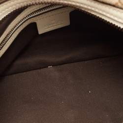 Pre Owned Gucci Beige/White GG Canvas and Leather Wave Boston Bag