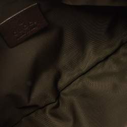 Pre Owned Gucci Brown GG Crystal Canvas And Leather Babouska Wristlet