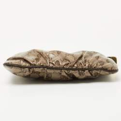 Pre Owned Gucci Brown GG Crystal Canvas And Leather Babouska Wristlet