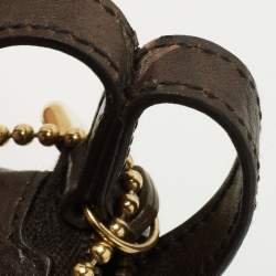 Pre Owned Gucci Brown GG Crystal Canvas And Leather Babouska Wristlet