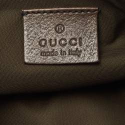 Pre Owned Gucci Brown GG Crystal Canvas And Leather Babouska Wristlet