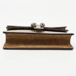 Pre Owned Gucci Beige GG Supreme Canvas and Suede Small Dionysus Shoulder Bag
