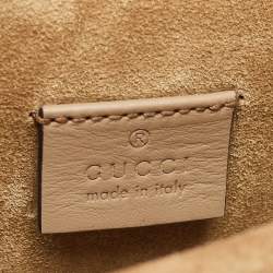 Pre Owned Gucci Beige GG Supreme Canvas and Suede Small Dionysus Shoulder Bag