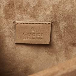 Pre Owned Gucci Beige GG Supreme and Suede Mini Dionysus Shoulder Bag