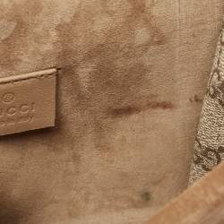 Pre Owned Gucci Beige GG Supreme and Suede Mini Dionysus Shoulder Bag