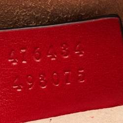 Pre Owned Gucci Red Matelassé Leather GG Marmont Belt Bag