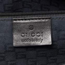 Pre Owned Gucci Black Ostrich Pleated Long Clutch